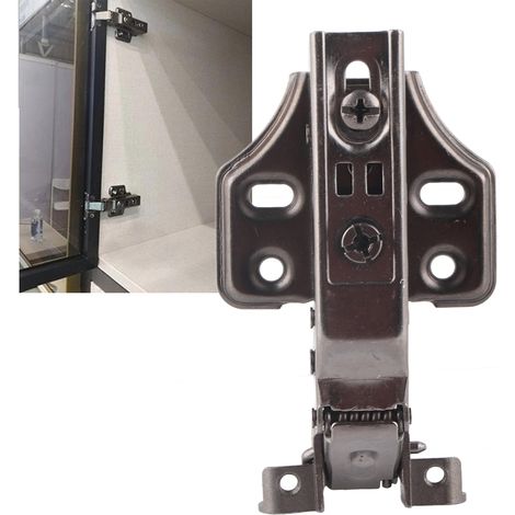 Bisagra hidráulica silenciosa para puertas con marco de aluminio, 90 x 55 x 23 mm, negra, instalación sin golpes, bisagra para armarios/roperos, acero laminado en frío, 1 unidad. (1/5)