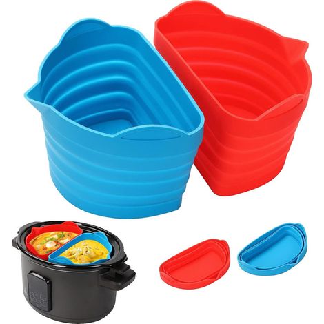 Bolsas de silicona para ollas de cocción lenta, reutilizables, a prueba de fugas, aptas para lavavajillas (paquete de 2, 6 l) (1/5)