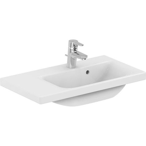 Ideal Standard E132701 Connect Space lavabo Top asimmetrico 70 x 38 cm con ripiano sinistro con foro rubinetteria e troppopieno, bianco | Prezzi e offerte su Tavolla.com