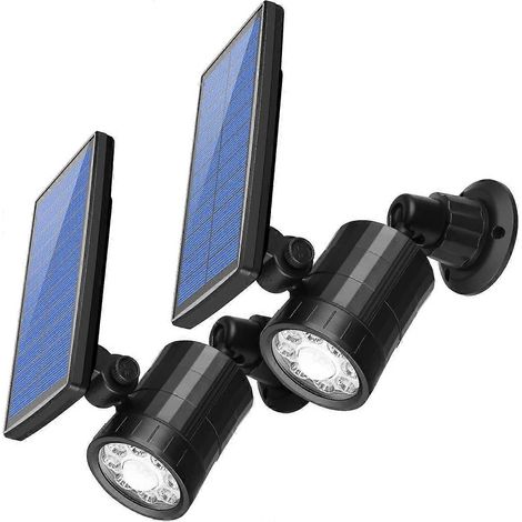 [2er-Set] Solar-Außenstrahler mit Bewegungsmelder, 800 Lumen