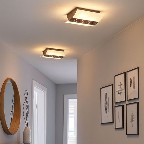 2er Set Design Decken Lampen Wohn Zimmer Beleuchtung Glas Strahler Leuchten braun 332334316 (1/5)