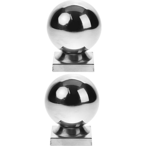 2 pièces Boules Décoratives Acier Inoxydable pour Rambarde Intérieure Embouts Poteau Escalier Ronds Finition Lisse Accessoires Polyvalents pour Rampes et Clôtures Lot (1/5)