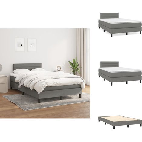 Boxspringbett mit Matratze Dunkelgrau 120x200 cm Stoff - Boxspringbett - Doppelbett - Bettenrahmen - Matratze - Nachttisch (1/5)