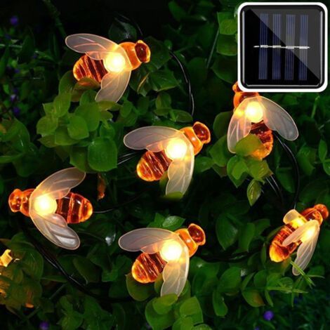 Luci decorative a energia solare con 50 LED a forma di ape, illuminazione per esterni, incantevole apparecchio luminoso, ideale per il giardino. (1/5)