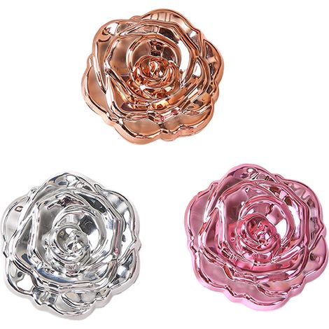 Lot de 3 miroirs de poche pour femmes, plaqués or rose, double face, portables, compacts et pliables, pour sac à main, argent, or et rose. (1/5)