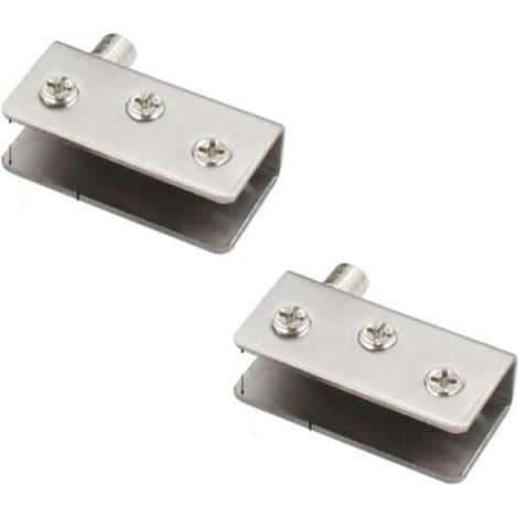 charnières pour porte en verre sans cadre, 52 x 16 mm, en acier inoxydable, charnière pour porte en verre, clip pour verre, MUMU (1/3)