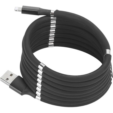Câble de charge magnétique 1,8 m pour iPhone, charge rapide 3A, connecteur Lightning (1/5)