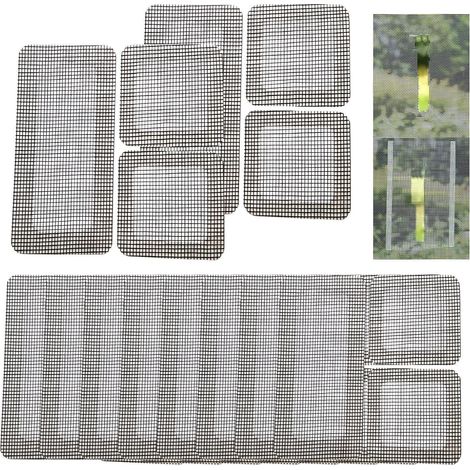 CCYKXALot de 10 bandes de réparation autocollantes pour moustiquaire, convient pour extérieur, terrasse, balcon, porche, maison, chambre à coucher (1/5)