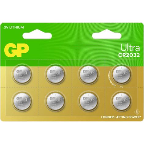 GP Batteria a bottone CR 2032 3 V 8 pz. 220 mAh Litio