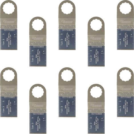 10 - Lame bimétallique - Accessoire multi-outils - Coupe bois métal plastique - Pour Fein SuperCut Festool Vecturo - Argent - 35 mm (1/5)