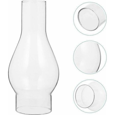 Abat-jour en Verre Transparent pour Lampe à Huile, Cheminée en Verre de Lampe à Pétrole, Abat-jour pour Lampe Kérosène, Accessoires Remplaçables (Size : Small) (1/4)