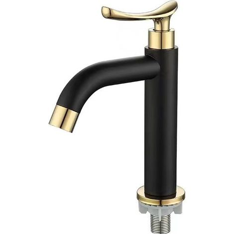 Robinet de lavabo simple en acier inoxydable pour comptoir de salle de bain (1/3)