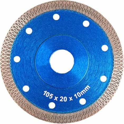 Diamond Saw Blade - 105 mm - Corrugated Ceramic Rim - Blue Flange - For Angle Grinder - Marble Granite Ceramic Tile Cutting - 1 Piece (1/5)