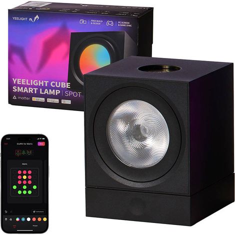 Yeelight Cube Smart Spot lampe de bureau noir (1/4)