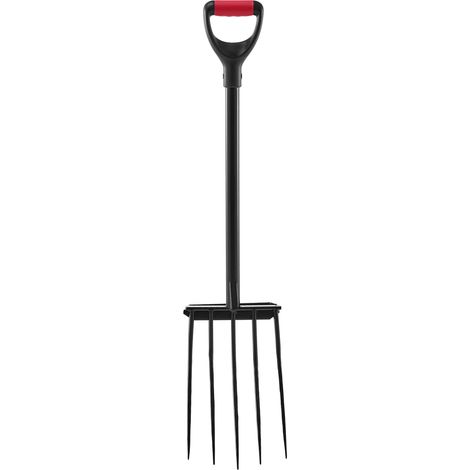 Mophorn Horca de Jardín de 5 Dientes con Mango Metálico, Herramienta Resistente de 1050 mm con Empuñadura en Y, Fabricada en Acero Forjado, Ideal para Heno, Patatas, Compost, Trasplantes y Aireación (1/5)
