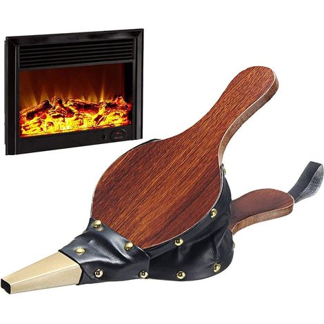 Soufflet - 1 Unité - Bois Et Cuir - Allumage Feu - Cheminée Et Barbecue - 30,5 x 12,5 cm (1/5)