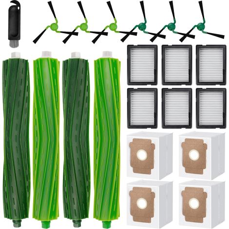 Lot de 21 accessoires pour aspirateur iRobot Roomba Max 705 Combo/706 Combo, 4 brosses principales, 6 filtres, 6 brosses latérales, 4 sacs à poussière, 1 brosse de nettoyage (1/5)