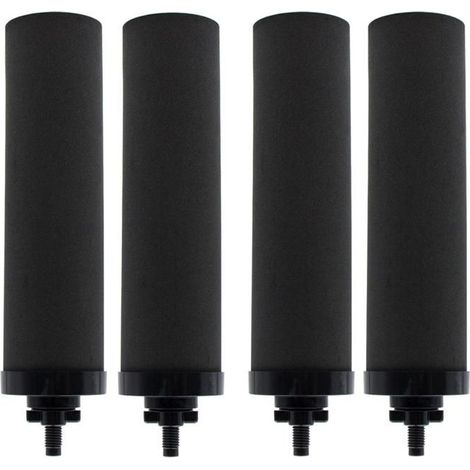 Pack 4 filtres de remplacement BB9-2 compatibles Berkey (Travel/Grand/Royal/Imperial/Crown) – charbon actif 1 µm, noir mat (1/4)