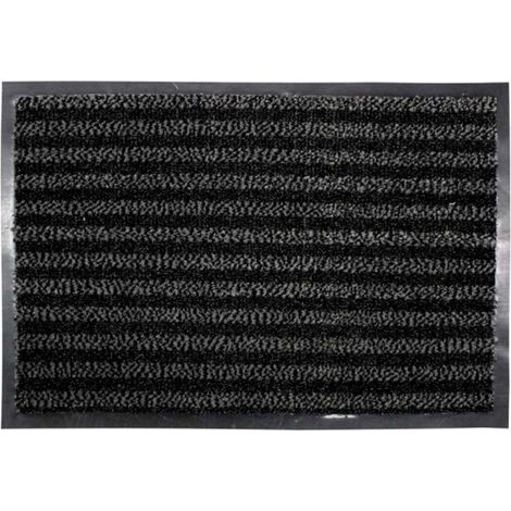 Tapis d'Entrée Grattoir "Vallero" 45x75cm Noir & Gris (1/2)