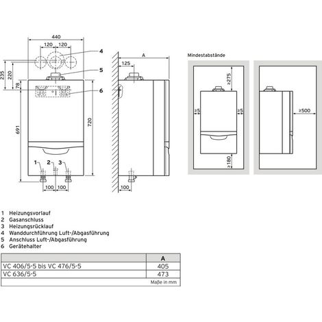 Vaillant ecoTEC plus VC 636/5-5 LL Gas-Wandheizgerät Brennwert, 0010021519
