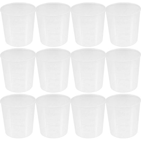 Lot de 20 gobelets doseurs transparents et gradués, parfaits pour mélanger (200 ml)-7x7cm