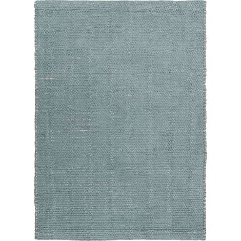 ROSTYLE - Tapis artisanal en jute et coton chenille gris clair 120x170 (1/5)