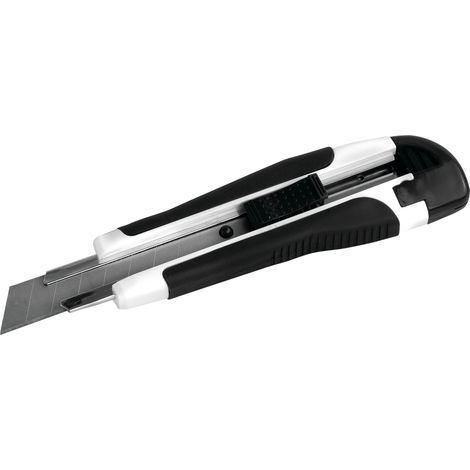 Cutter Bi-Matière 18 mm – Lame Tranchante Rétractable – Poignée Ergonomique Antidérapante – Idéal pour Découpe Précise de Carton, Papier, Plastique et Plus – Outil Durable et Sécurisé (1/3)