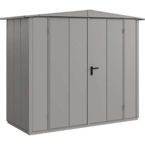 Hörmann Metall-Gerätehaus Berry Modern mit Satteldach Typ 1, 259 x 121 cm, graualuminium, 3,1 m², 2-flüglige Tür (1/5)