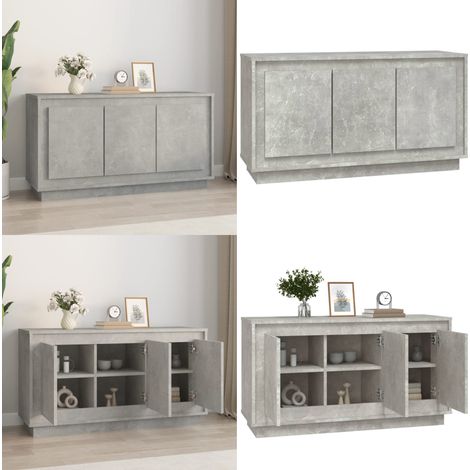 Sideboard Betongrau 102x35x55 cm Holzwerkstoff - Sideboard - Wohnwand - Regal - TV-Schrank - Holzmöbel - Home & Living