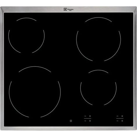 Electrolux KT6400X Piano cottura elettrico Serie 300 60cm. Colore del prodotto: Nero, Argento, Dimensione della larghezza del piano cottura: 57.6 cm, Tipo di superficie superiore: Vetro-ceramica. T... (1/4)