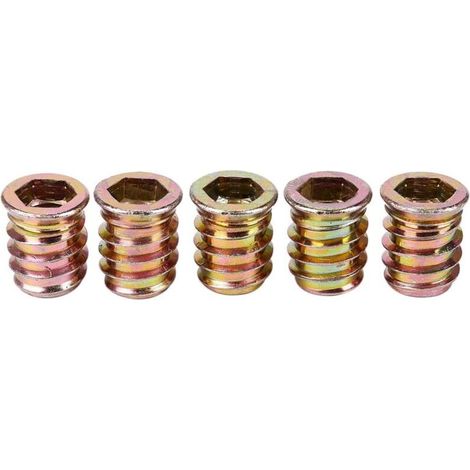 Lot de 5 Inserts Filetés M10 x 20 mm pour Fixation Bois Métal (1/4)