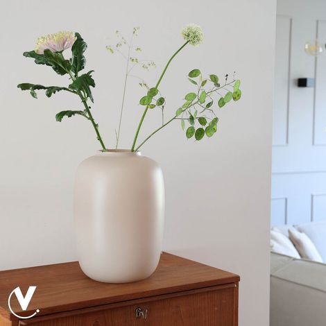 Vase Décoratif pour Bouquet de Fleurs et Composition Florale, Coloris Ivoire Mat - PANGIVO