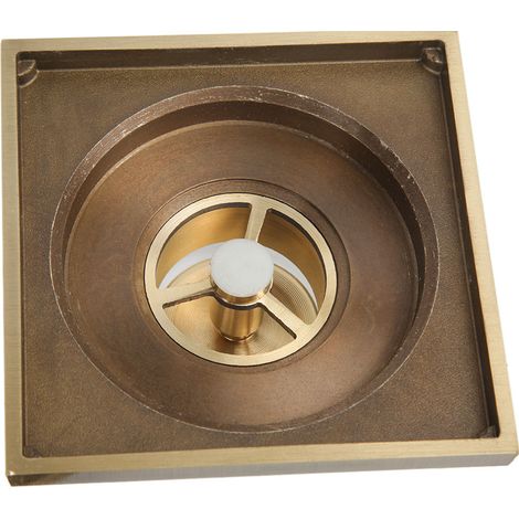 Desagüe de cobre para baño, ducha y cocina – Diseño europeo con flores grabadas – 10 x 10 cm (1/5)