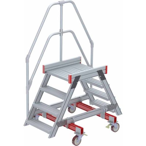 Euroline 512 mobiler Überstieg 60° Stufenausführung Alu gerieft Stufenbreite 600mm 4 Stufen