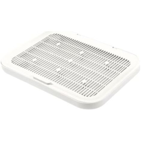 Tapis de litière pour chat avec design double couche, tapis de sol pour piège à litière avec grilles en maille, tapis de contrôle réutilisable et imperméable pour bac à litière, 40 x 30 x 4 cm Beige (1/5)