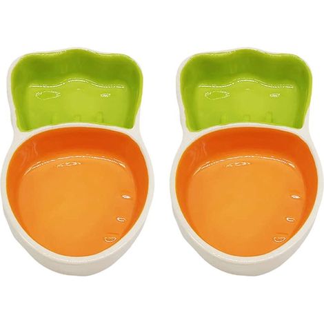 Lot de 2 gamelles, céramique, surface lisse, résistant, nourriture et eau, hamster (1/5)