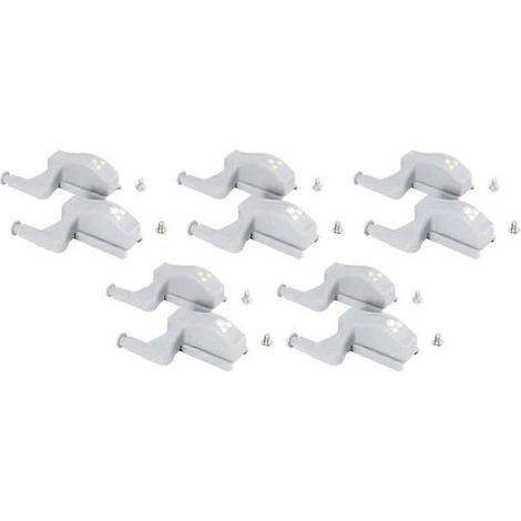 Lampe LED à 10 LED intégrée à la charnière d'une armoire. éclairage sous meuble. éclairage à détecteur de mouvement pour chambre à coucher (1/5)