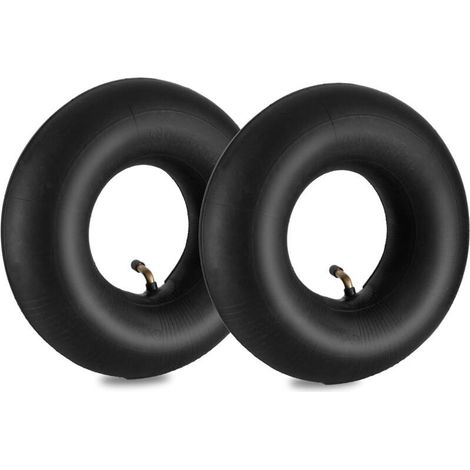Lot de 2 4.10/3.50-4 Chambres à air de Roue Brouette, 410/350-4 Tubes Intérieurs de Remplacement avec Valve Courbée, Tuyau de Rechange pour Monocycles, Chariots, Tondeuses, Camions à Main-Crezuo (1/3)