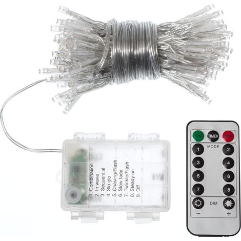 LED-Girlande mit Batterie für Sonnenschirm 1m 3000K Warmweiß (1/5)