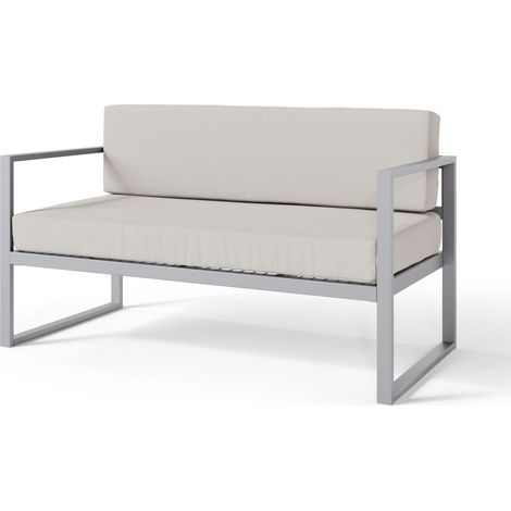 Selsey Dywilly - Garten-Sofa 2-Sitzer, wasserabweisend, grau/graues Gestell (1/4)