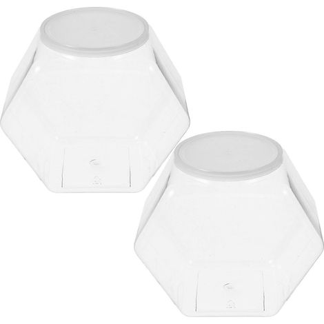 Lot de 2 petits aquariums transparents de bureau en plastique pour la maison (1/4)