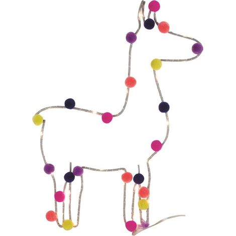 Lama avec pompons lumineux 33 cm (1/3)