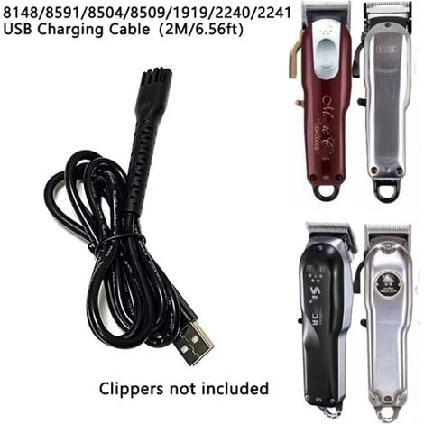 Tondeuse à cheveux électrique CA8148/8591/8504, rechargeable par USB, noire, taille unique (1/5)