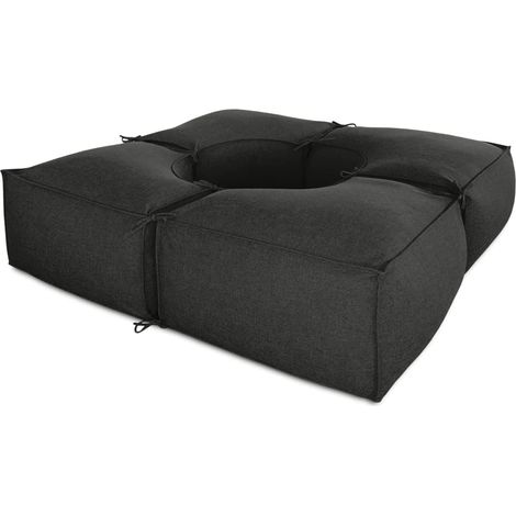 EVERGREENWEB Salotto da giardino Elegante, Tessuto di alta Qualit… Idrorepellente e sfoderabile - Pouf da esterno giardino, Outdoor & Indoor- Puff divano 4 pezzi 200x200 cm, Made in Italy ANTRACITE (1/5)