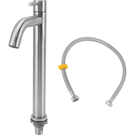 Robinet de cuisine d'eau froide simple, robinet de salle de bains à trou unique en acier inoxydable,pour maison appartement cuisine salle de bain (1/5)