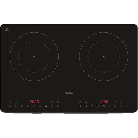 Placa de inducción doble - Medion - 2 fuegos - Ø 24 cm - MD 100091 - Superficie completamente de vidrio - 8 programas - 3500 W (1/3)