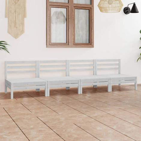 Juego de muebles de jardín 4 pzas madera maciza de pino