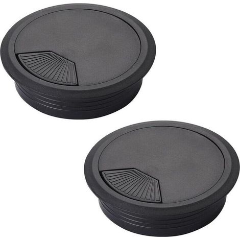 Passe Câble en Plastique, 2 Pièces Couvercle Cache Trou de Filetage de Câble Oeillets de Trou de Câble Passe Cable Bureau Pour les Meubles de Bureau Table Bureau (1/4)