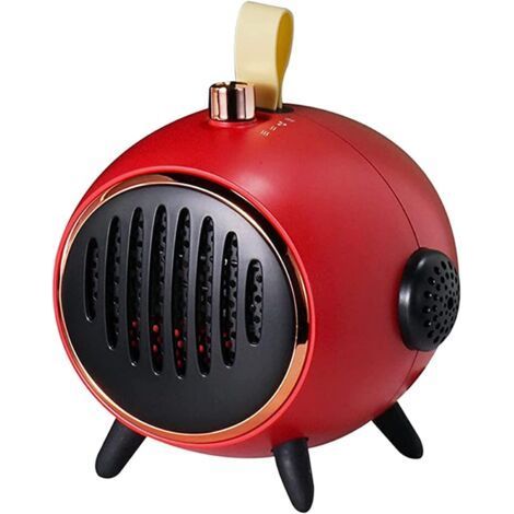 Mini Radiateur Soufflant en céramique, radiateur 200 W, radiateurs électriques Portables à 3 Modes, Protection Contre la surchauffe, pour Bureau, Cuisine, Chambre et dortoir, Rouge (1/5)