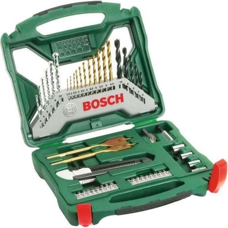 Set mixte vissage-perçage Bosch - Coffret X-Line Titane de forets et d'embouts de vissage, 50 pieces (1/3)